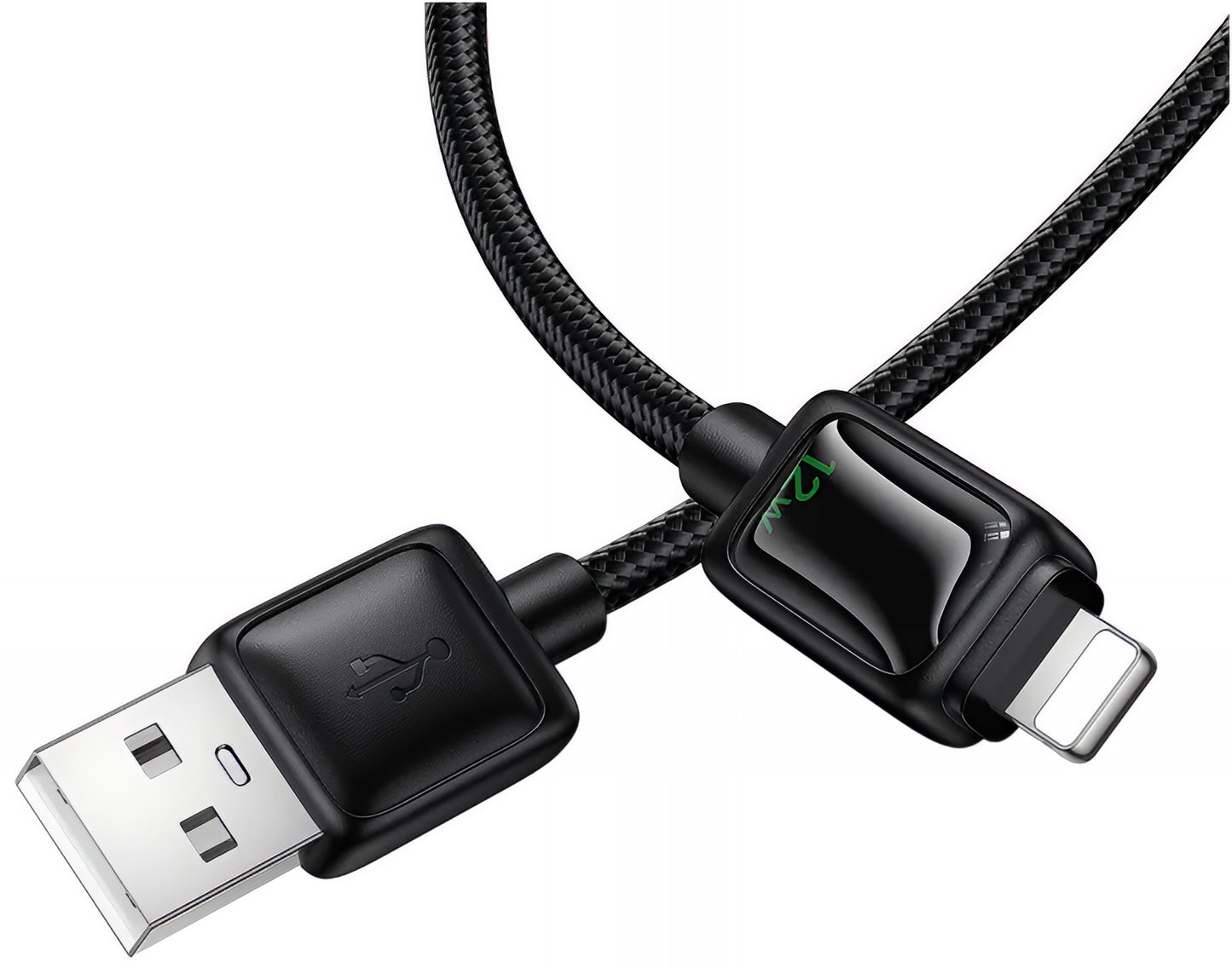 Data- og opladningskabel USB-A - Lightning HOCO U146, 12W, 1,2m, Sort