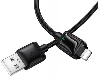 Data- og opladningskabel USB-A - Lightning HOCO U146, 12W, 1,2m, Sort
