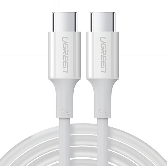 USB-C Data- og Opladningskabel - USB-C UGREEN US300, 100W, 2m, Hvid