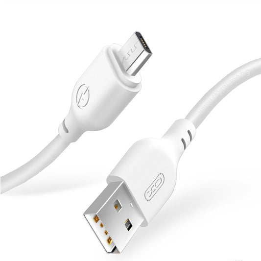 Data- og opladningskabel USB-A - microUSB XO Design NB103, 18W, 1m, Hvid