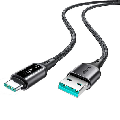 Data- og opladningskabel USB-A - USB-C Joyroom S-A60 StarTalk, 18W, 1,2 m, Sort