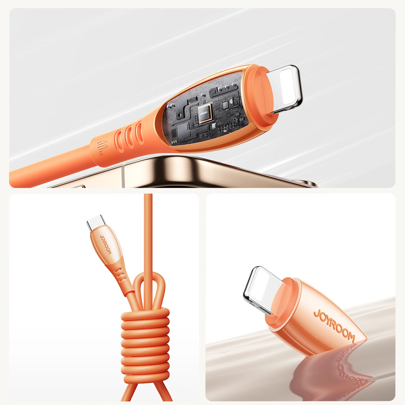 Data- og opladningskabel USB-C - Lightning Joyroom S-A59 Vibrant, 30W, 1.2m, Orange