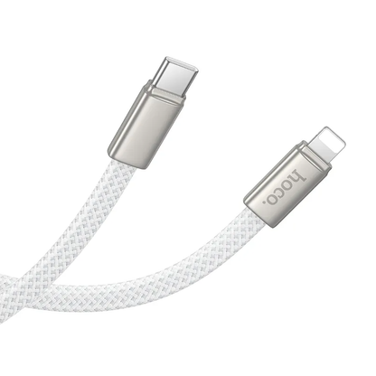 Data- og opladningskabel USB-C - Lightning HOCO X125, 30W, 1m, Hvid