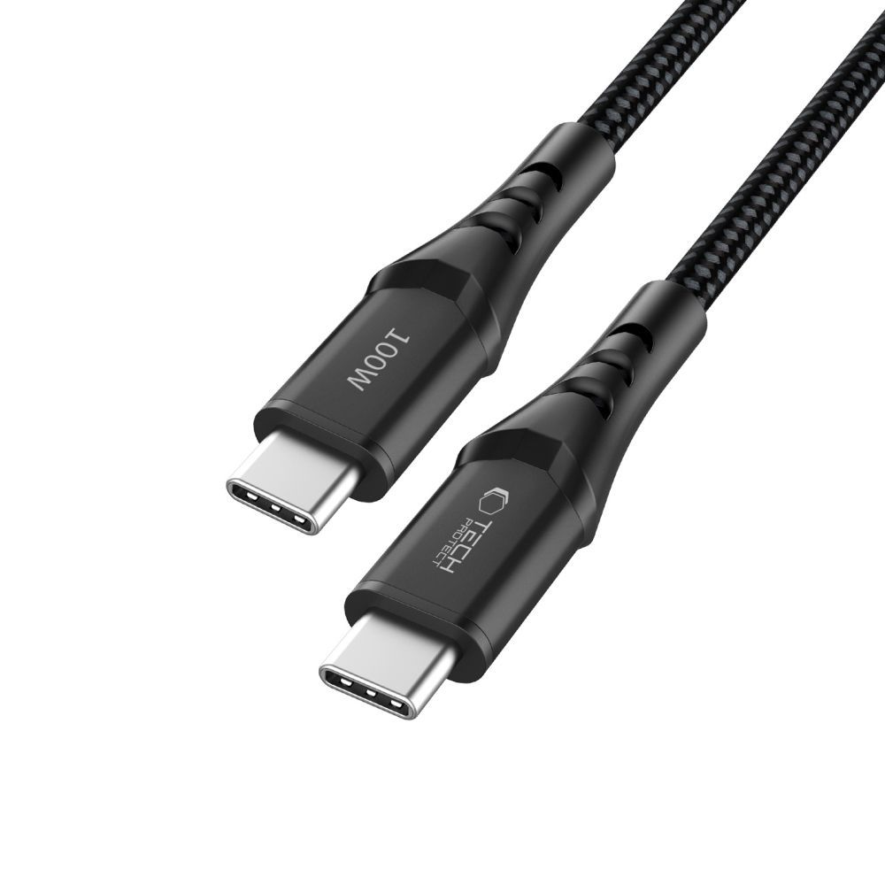 USB-C Data and Charging Cable - USB-C Tech-Protect UB11T Ultraboost, 100W, 1m, Black