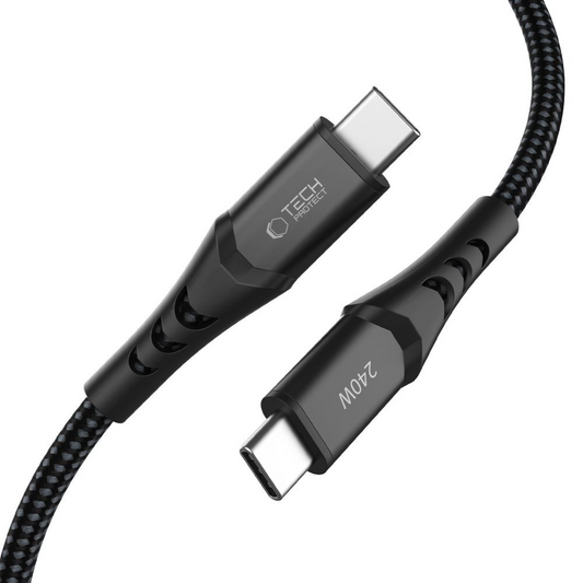 USB-C Data- og Opladningskabel - USB-C Tech-Protect UB11T Ultraboost, 240W, 1m, Sort