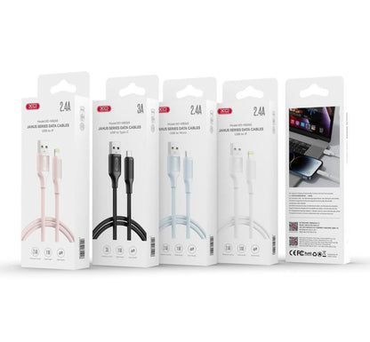 Data- og opladningskabel USB-A - Lightning XO Design NB265, 12W, 1m, Pink