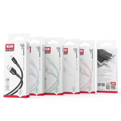Data- og opladningskabel USB-A - microUSB XO Design NB212, 18W, 1m, Hvid