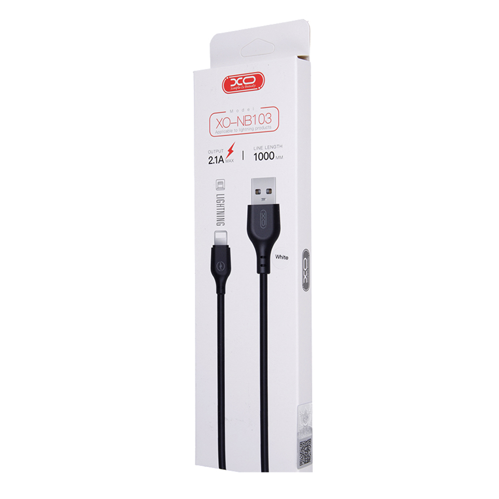 Data- og opladningskabel USB-A - Lightning XO Design NB103, 18W, 1m, hvid 
