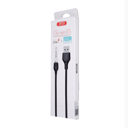 USB-A to Lightning Data and Charging Cable XO Design NB103, 18W, 2m, White