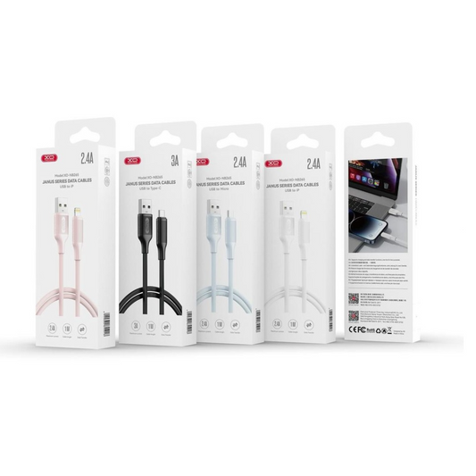 Data- og opladningskabel USB-A - USB-C XO Design NB265, 18W, 1m, Hvid