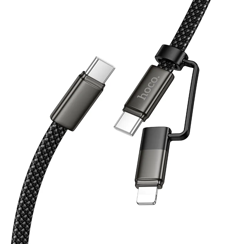 USB-C til Lightning / USB-C data- og opladningskabel HOCO X125, 60W, 1m, Sort