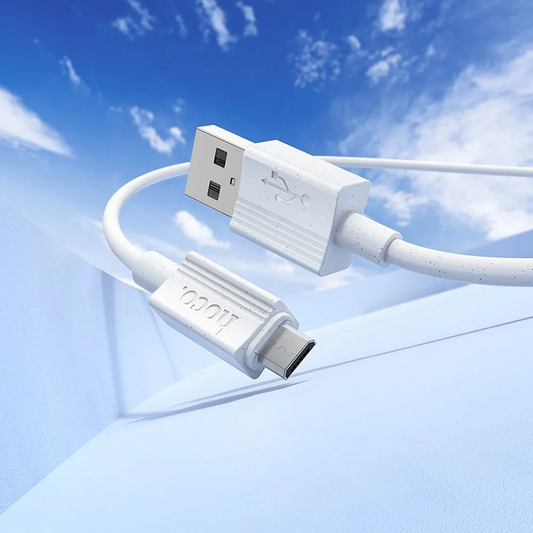 USB-A til microUSB data- og opladningskabel HOCO X107, 18W, 1m, hvid
