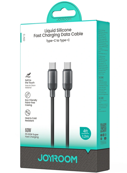USB-C Data- og Opladningskabel - USB-C Joyroom S-A62 Lively, 60W, 1,2m, Sort