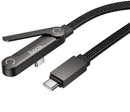 USB-C Data- og Opladningskabel - USB-C HOCO U150 Exquisite, 60W, 1,2m, Sort