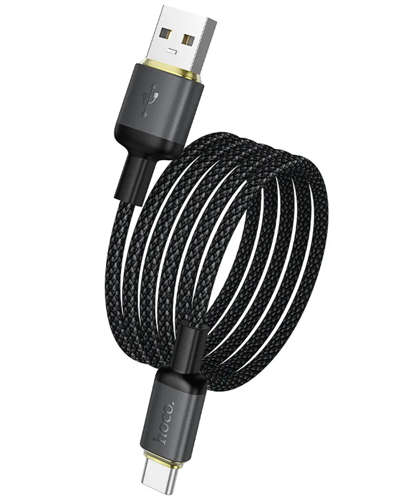 USB-A - USB-C Data- og Opladningskabel HOCO X128 Benefit, 36W, 1m, Sort