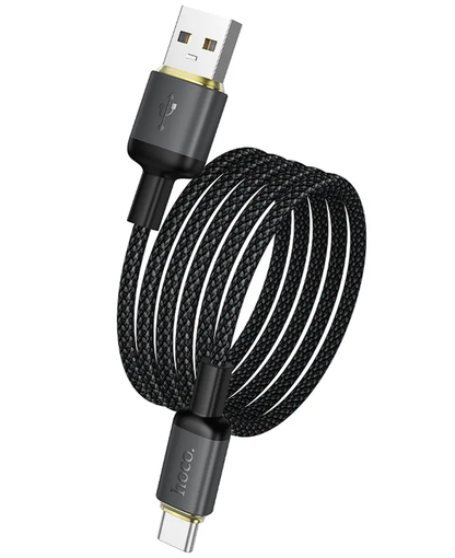USB-A - USB-C Data- og Opladningskabel HOCO X128 Benefit, 36W, 1m, Sort
