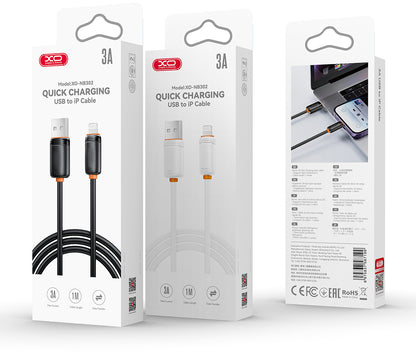 USB-A til USB-C data- og opladningskabel XO Design NB302, 18W, 1m, Sort