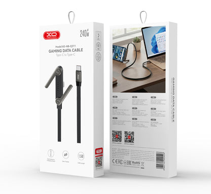USB-C Data- og Opladningskabel - USB-C XO Design NB-Q311, 240W, 1,5m, Sort