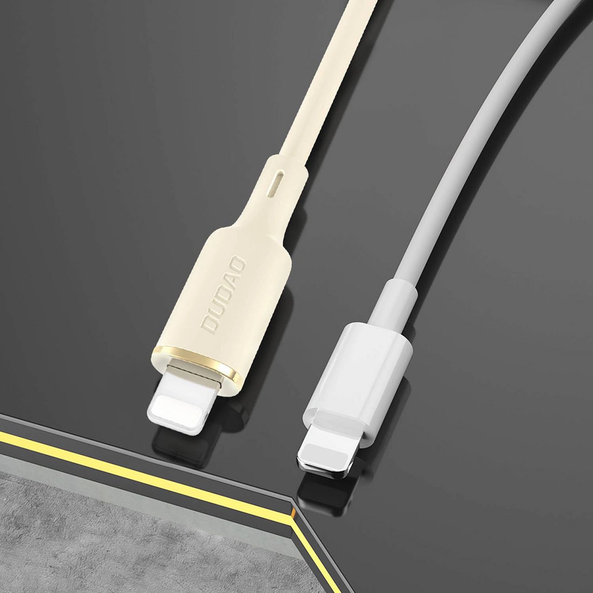 USB-A til Lightning data- og opladningskabel Dudao L7SL, 18W, 1m, Beige