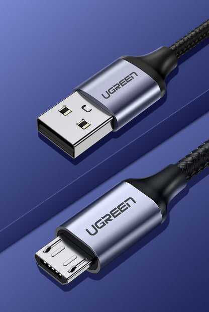 Data- og opladningskabel USB-A - microUSB UGREEN US290, 18W, 1,5 m, Sort