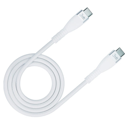 USB-C Data- og Opladningskabel - USB-C 3MK Hyper Silicone, 60W, 1m, Hvid