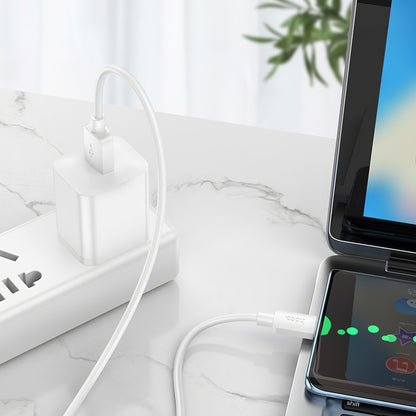 Data- og opladningskabel USB-A - USB-C HOCO X96, 27W, 1m, Hvid