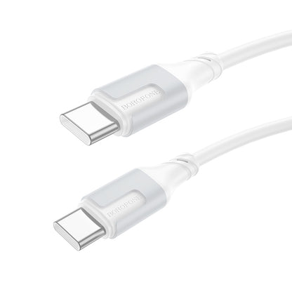 Data- og opladningskabel USB-C - USB-C Borofone BX101 Creator, 60W, 1m, Hvid