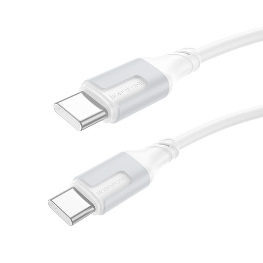 Data- og opladningskabel USB-C - USB-C Borofone BX101 Creator, 60W, 1m, Hvid