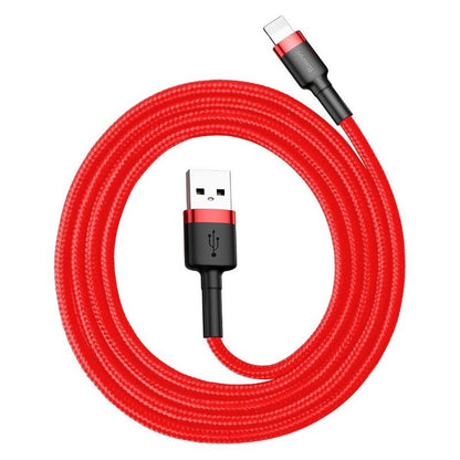 Data- og opladningskabel USB-A - Lightning Baseus Cafule, 18W, 1m, Rød CALKLF-B09