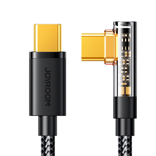 USB-C data- og opladningskabel - USB-C Joyroom S-CC100A6 Angled, 100W, 1.2m, Sort
