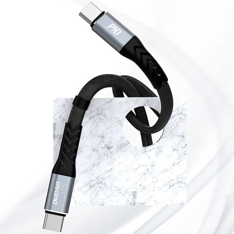 Data- og opladningskabel USB-C - USB-C Dudao L10C, 100W, 0.23m, Sort