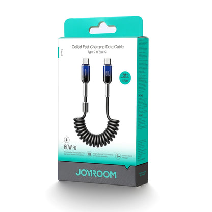USB-C data- og opladningskabel - USB-C Joyroom S-A43 Crystal, 60W, 1.5m, Sort