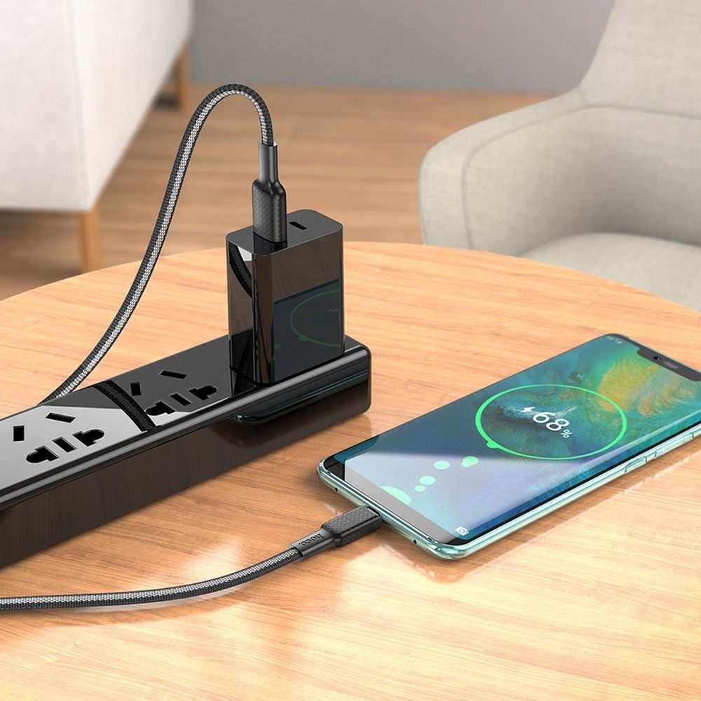Data- og opladningskabel USB-A - USB-C HOCO X69, 18W, 1m, Sort