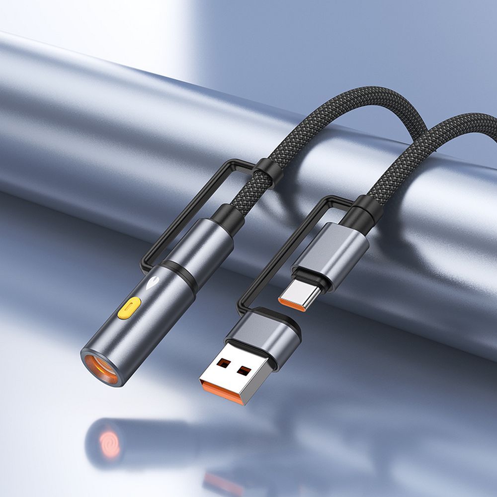 USB-C / USB-A data- og opladningskabel - USB-C / Elektrisk lighter HOCO U138, 60W, 1.2m, Sort