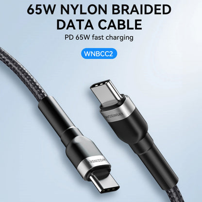 USB-C Data- og Opladningskabel - USB-C WZK WNBCC2, 65W, 2m, Sort