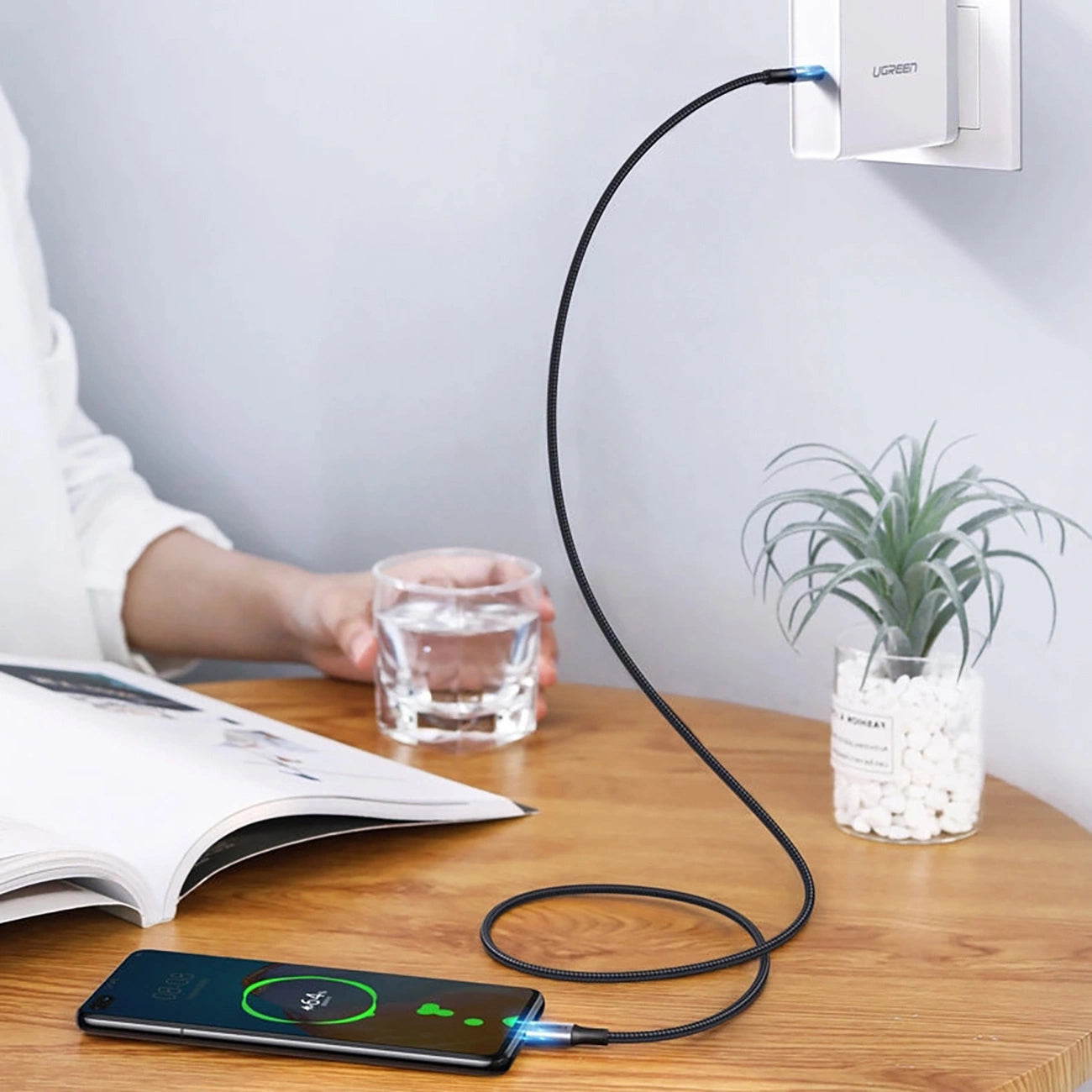 USB-C Data- og Opladningskabel UGREEN US316, 100W, 1.5m, Grå