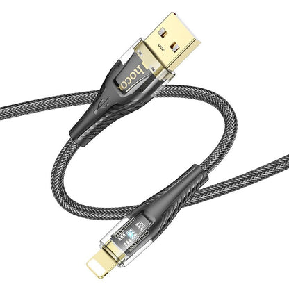 Data- og opladningskabel USB-A - Lightning HOCO U121, 18W, 1.2m, Sort
