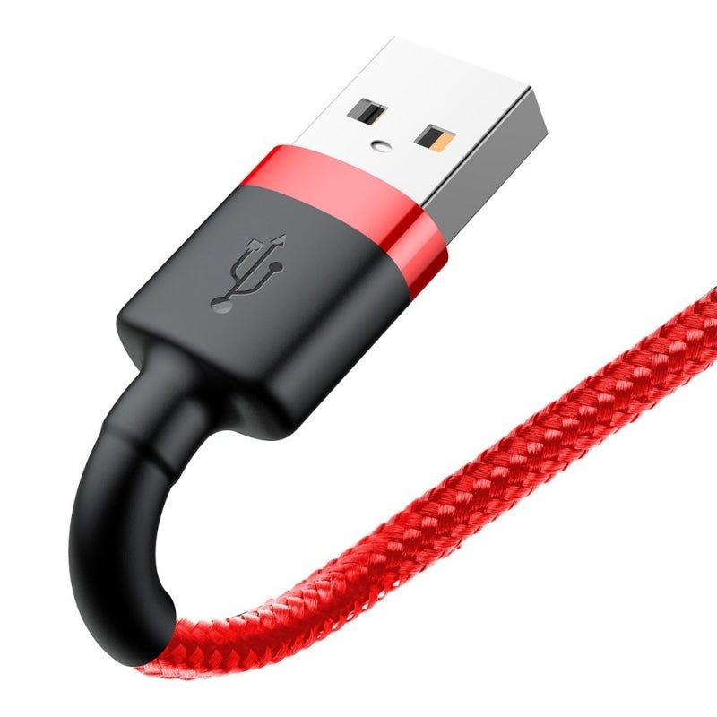 USB-A - Lightning Baseus Cafule data- og opladningskabel, 18W, 2m, Rød CALKLF-C09
