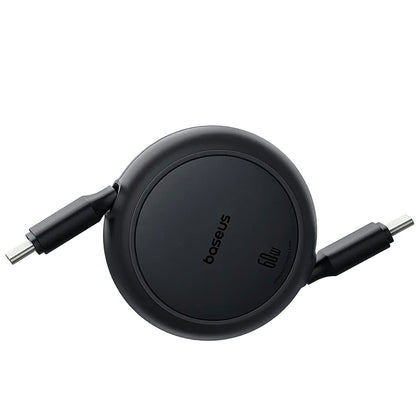 Data- og opladningskabel USB-C - USB-C Baseus Free2Pull Mini Retractable, 60W, 1m, Sort P10364500111-01
