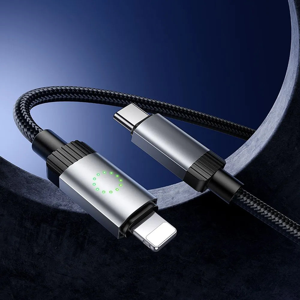 USB-C til Lightning data- og opladningskabel HOCO X117, 27W, 1m, sort