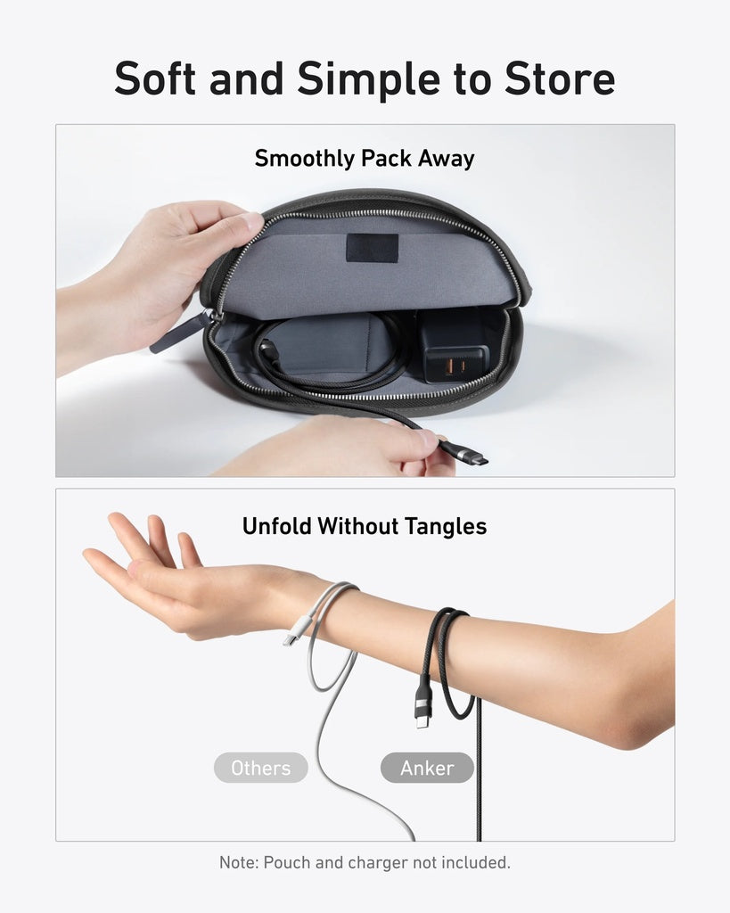 USB-C Data og Opladningskabel - USB-C Anker, 240W, 0.9m, Sort A82E2H11
