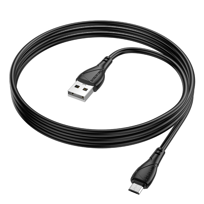 Data- og opladningskabel USB-A - microUSB Borofone BX121 Energy, 18W, 1m, Sort
