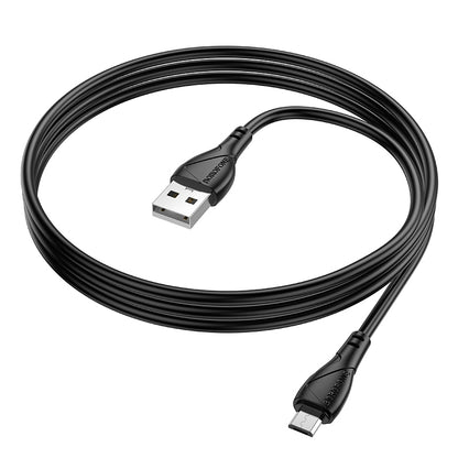 Data- og opladningskabel USB-A - microUSB Borofone BX121 Energy, 18W, 1m, Sort