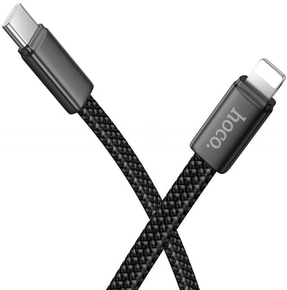 Data- og opladningskabel USB-C - Lightning HOCO X125, 30W, 1m, Sort