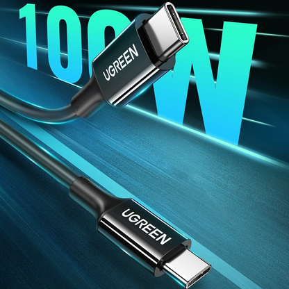 USB-C Data- og Opladningskabel - USB-C UGREEN US300, 100W, 2m, Sort