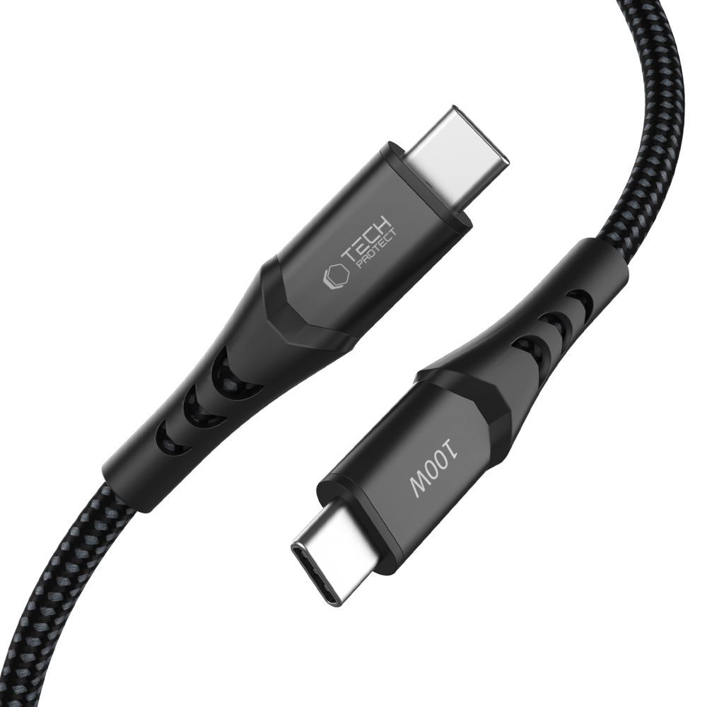 USB-C Data- og Opladningskabel - USB-C Tech-Protect UB11T Ultraboost, 100W, 2m, Sort