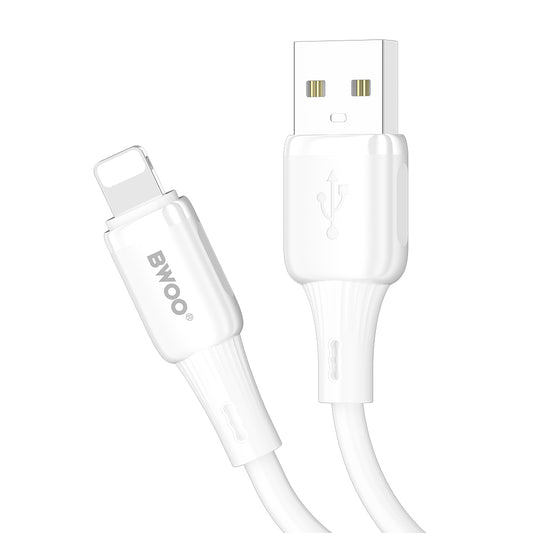 USB-A til Lightning data- og opladningskabel BWOO X329L, 15W, 1m, hvid