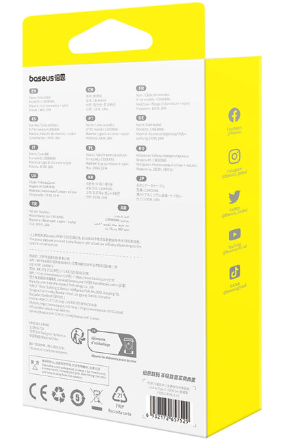 USB-A til USB-C data- og opladningskabel Baseus Flash Series II, 100W, 2m, Sort P10311804111-01