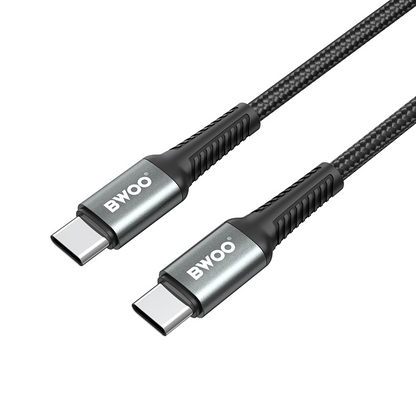USB-C Data- og Opladningskabel - USB-C BWOO BO-X288C-C, 60W, 1m, Sort