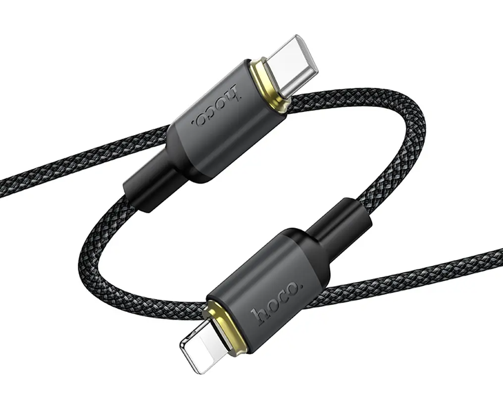 USB-C til Lightning data- og opladningskabel HOCO X128 Benefit, 30W, 1m, sort